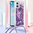 Coque Silicone Housse Etui Gel Bling-Bling avec Laniere Strap YB3 pour Motorola Moto G 5G (2023) Violet