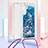 Coque Silicone Housse Etui Gel Bling-Bling avec Laniere Strap YB3 pour Samsung Galaxy A34 5G Bleu