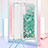 Coque Silicone Housse Etui Gel Bling-Bling avec Laniere Strap YB3 pour Samsung Galaxy A34 5G Vert