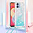 Coque Silicone Housse Etui Gel Bling-Bling avec Laniere Strap YB3 pour Samsung Galaxy F04 Bleu Ciel