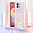 Coque Silicone Housse Etui Gel Bling-Bling avec Laniere Strap YB3 pour Samsung Galaxy M04 Rose