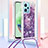 Coque Silicone Housse Etui Gel Bling-Bling avec Laniere Strap YB3 pour Xiaomi Poco X5 5G Violet