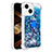 Coque Silicone Housse Etui Gel Bling-Bling avec Support Bague Anneau S01 pour Apple iPhone 13 Bleu