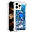 Coque Silicone Housse Etui Gel Bling-Bling avec Support Bague Anneau S01 pour Apple iPhone 13 Pro Max Bleu