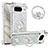 Coque Silicone Housse Etui Gel Bling-Bling avec Support Bague Anneau S01 pour Google Pixel 8 5G Argent