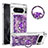 Coque Silicone Housse Etui Gel Bling-Bling avec Support Bague Anneau S01 pour Google Pixel 8 Pro 5G Violet