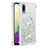 Coque Silicone Housse Etui Gel Bling-Bling avec Support Bague Anneau S01 pour Samsung Galaxy A02 Argent