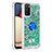 Coque Silicone Housse Etui Gel Bling-Bling avec Support Bague Anneau S01 pour Samsung Galaxy A02s Vert