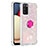 Coque Silicone Housse Etui Gel Bling-Bling avec Support Bague Anneau S01 pour Samsung Galaxy A03s Petit