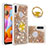 Coque Silicone Housse Etui Gel Bling-Bling avec Support Bague Anneau S01 pour Samsung Galaxy A11 Petit