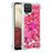 Coque Silicone Housse Etui Gel Bling-Bling avec Support Bague Anneau S01 pour Samsung Galaxy A12 5G Rose Rouge
