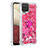 Coque Silicone Housse Etui Gel Bling-Bling avec Support Bague Anneau S01 pour Samsung Galaxy A12 Nacho Rose Rouge