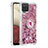 Coque Silicone Housse Etui Gel Bling-Bling avec Support Bague Anneau S01 pour Samsung Galaxy A12 Rouge