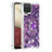 Coque Silicone Housse Etui Gel Bling-Bling avec Support Bague Anneau S01 pour Samsung Galaxy A12 Violet