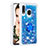 Coque Silicone Housse Etui Gel Bling-Bling avec Support Bague Anneau S01 pour Samsung Galaxy A20e Bleu