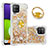 Coque Silicone Housse Etui Gel Bling-Bling avec Support Bague Anneau S01 pour Samsung Galaxy A22 4G Petit