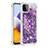 Coque Silicone Housse Etui Gel Bling-Bling avec Support Bague Anneau S01 pour Samsung Galaxy A22s 5G Violet