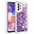 Coque Silicone Housse Etui Gel Bling-Bling avec Support Bague Anneau S01 pour Samsung Galaxy A23 4G Violet