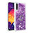 Coque Silicone Housse Etui Gel Bling-Bling avec Support Bague Anneau S01 pour Samsung Galaxy A30S Violet