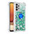 Coque Silicone Housse Etui Gel Bling-Bling avec Support Bague Anneau S01 pour Samsung Galaxy A32 4G Vert