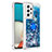 Coque Silicone Housse Etui Gel Bling-Bling avec Support Bague Anneau S01 pour Samsung Galaxy A53 5G Bleu