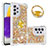 Coque Silicone Housse Etui Gel Bling-Bling avec Support Bague Anneau S01 pour Samsung Galaxy A73 5G Petit