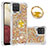 Coque Silicone Housse Etui Gel Bling-Bling avec Support Bague Anneau S01 pour Samsung Galaxy F12 Petit