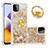 Coque Silicone Housse Etui Gel Bling-Bling avec Support Bague Anneau S01 pour Samsung Galaxy F42 5G Petit