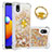 Coque Silicone Housse Etui Gel Bling-Bling avec Support Bague Anneau S01 pour Samsung Galaxy M01 Core Petit