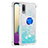 Coque Silicone Housse Etui Gel Bling-Bling avec Support Bague Anneau S01 pour Samsung Galaxy M02 Cyan