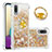 Coque Silicone Housse Etui Gel Bling-Bling avec Support Bague Anneau S01 pour Samsung Galaxy M02 Petit