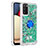 Coque Silicone Housse Etui Gel Bling-Bling avec Support Bague Anneau S01 pour Samsung Galaxy M02s Vert