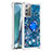 Coque Silicone Housse Etui Gel Bling-Bling avec Support Bague Anneau S01 pour Samsung Galaxy Note 20 5G Bleu