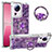 Coque Silicone Housse Etui Gel Bling-Bling avec Support Bague Anneau S01 pour Xiaomi Civi 2 5G Violet