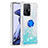 Coque Silicone Housse Etui Gel Bling-Bling avec Support Bague Anneau S01 pour Xiaomi Mi 11T 5G Bleu Ciel