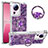 Coque Silicone Housse Etui Gel Bling-Bling avec Support Bague Anneau S01 pour Xiaomi Mi 12 Lite NE 5G Violet