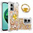 Coque Silicone Housse Etui Gel Bling-Bling avec Support Bague Anneau S01 pour Xiaomi Redmi 11 Prime 5G Petit