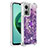 Coque Silicone Housse Etui Gel Bling-Bling avec Support Bague Anneau S01 pour Xiaomi Redmi 11 Prime 5G Violet