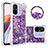 Coque Silicone Housse Etui Gel Bling-Bling avec Support Bague Anneau S01 pour Xiaomi Redmi 11A 4G Violet