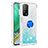 Coque Silicone Housse Etui Gel Bling-Bling avec Support Bague Anneau S01 pour Xiaomi Redmi K30S 5G Bleu Ciel