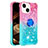 Coque Silicone Housse Etui Gel Bling-Bling avec Support Bague Anneau S02 pour Apple iPhone 14 Plus Petit