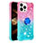 Coque Silicone Housse Etui Gel Bling-Bling avec Support Bague Anneau S02 pour Apple iPhone 14 Pro Max Petit