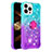 Coque Silicone Housse Etui Gel Bling-Bling avec Support Bague Anneau S02 pour Apple iPhone 14 Pro Max Petit