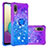 Coque Silicone Housse Etui Gel Bling-Bling avec Support Bague Anneau S02 pour Samsung Galaxy A02 Violet