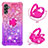 Coque Silicone Housse Etui Gel Bling-Bling avec Support Bague Anneau S02 pour Samsung Galaxy A04s Petit