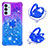 Coque Silicone Housse Etui Gel Bling-Bling avec Support Bague Anneau S02 pour Samsung Galaxy A05s Petit