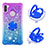 Coque Silicone Housse Etui Gel Bling-Bling avec Support Bague Anneau S02 pour Samsung Galaxy A11 Petit