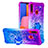 Coque Silicone Housse Etui Gel Bling-Bling avec Support Bague Anneau S02 pour Samsung Galaxy A20s Violet