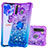 Coque Silicone Housse Etui Gel Bling-Bling avec Support Bague Anneau S02 pour Samsung Galaxy A21 European Violet