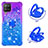 Coque Silicone Housse Etui Gel Bling-Bling avec Support Bague Anneau S02 pour Samsung Galaxy A22 4G Petit